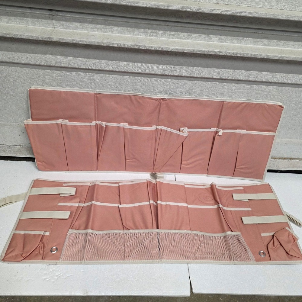 ALDI Pink Hanging Pockets Organizer Set 2 Pc bunk bed rail crib Storage Mesh